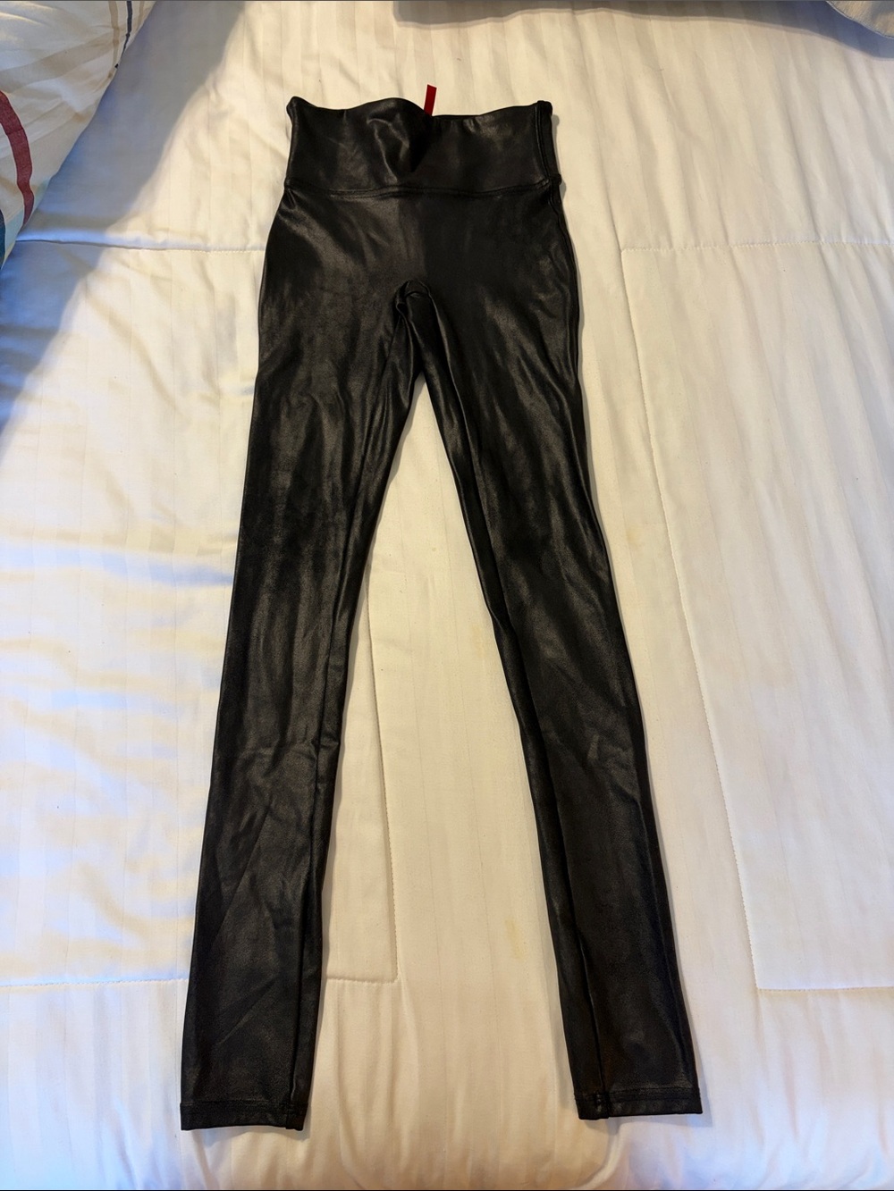 SPANX Black High-Waist Faux Leather Jeggings